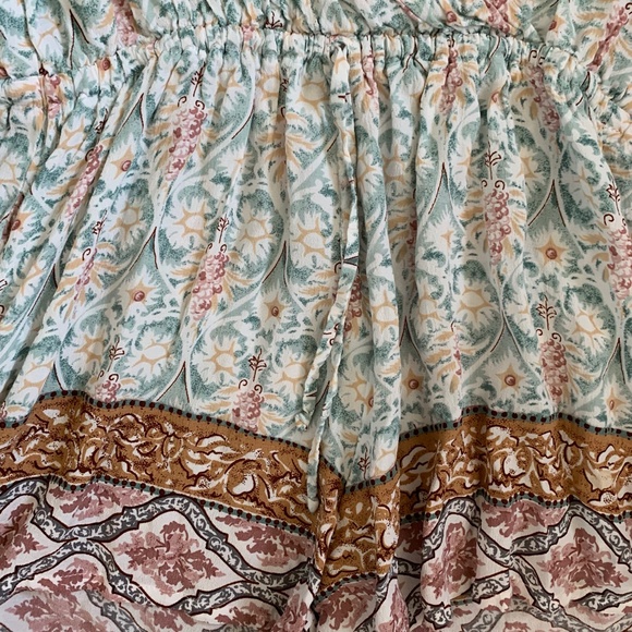 {Faithfull the Brand} Revolve Paisley Floral Drawstring Short Sleeved Romper - Picture 3 of 3